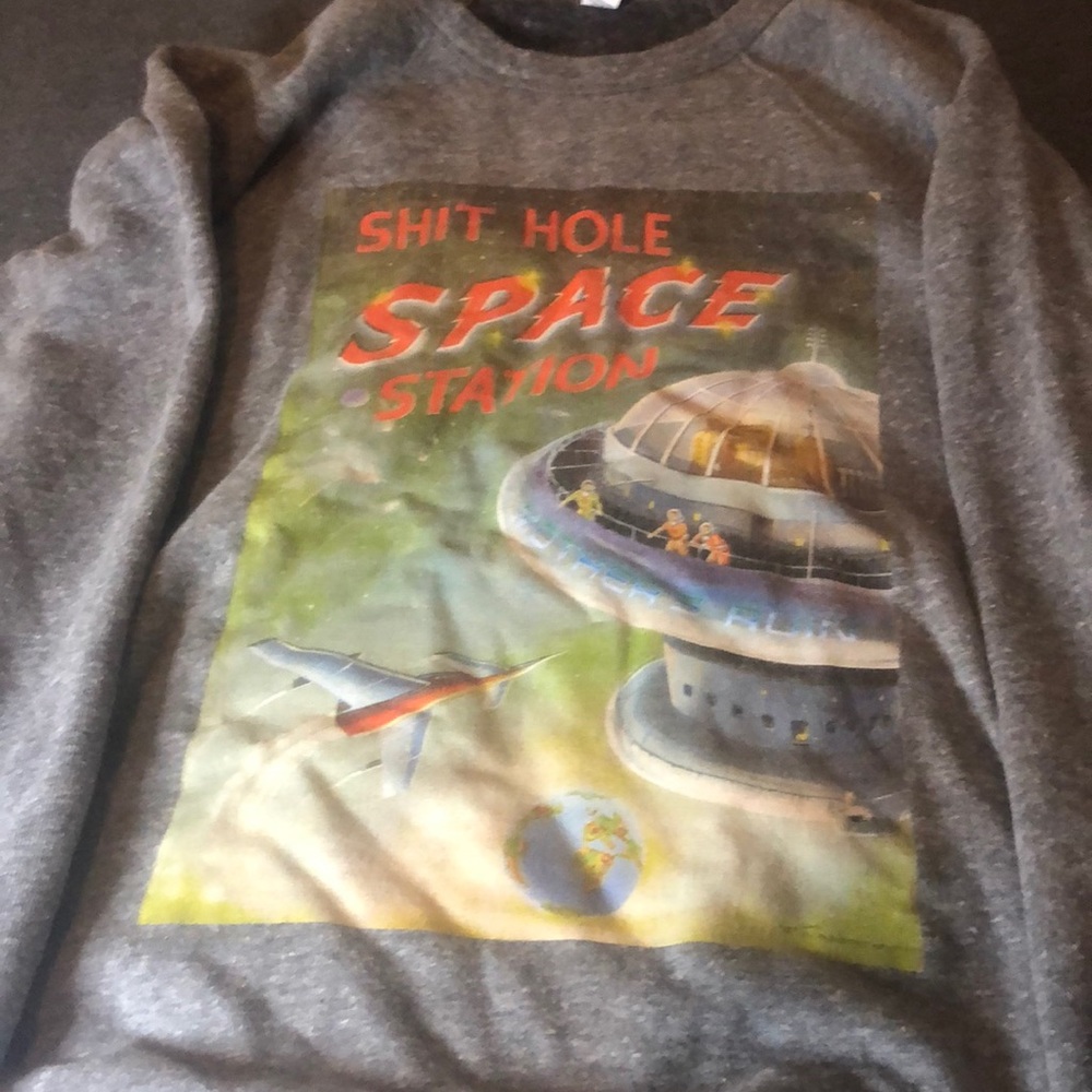 Bella + Canvas fleece collection New York bar printed grey fleece sweater large